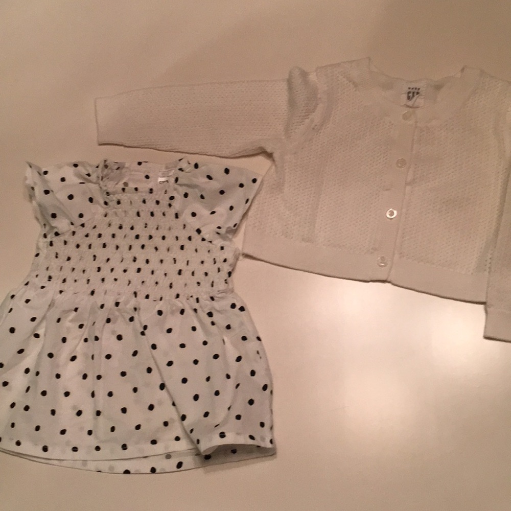 Cute polka dot top & cardigan